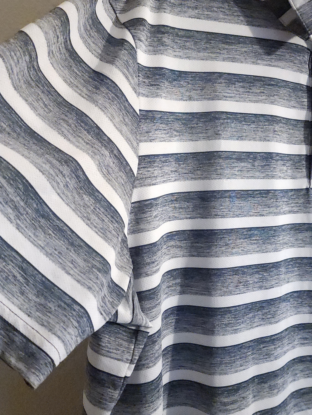 ADIDAS Men’s Two-Color Striped Performance Golf Polo Shirt - Blue/White  Size XL - Picture 3 of 7